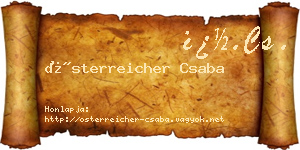 Österreicher Csaba névjegykártya
