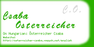 csaba osterreicher business card