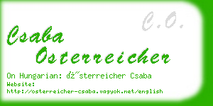 csaba osterreicher business card